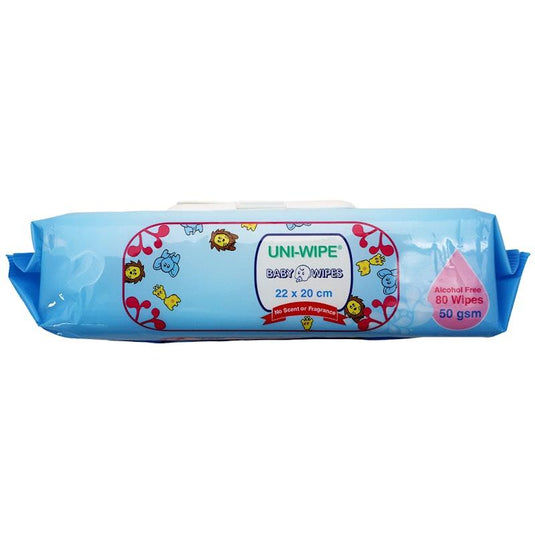 Uni-Wipe Unscented Alcohol Free Baby Wipes 80 Wipes Pack