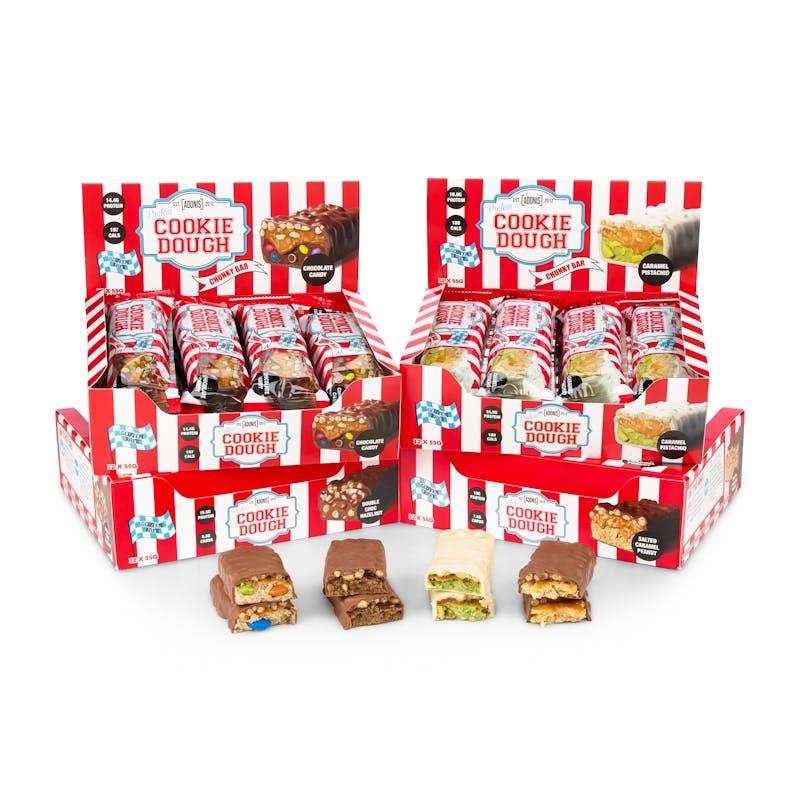Load image into Gallery viewer, Adonis Gear Protein Cookie Dough Chunky Bar - Chocolate Candy 12Bars

