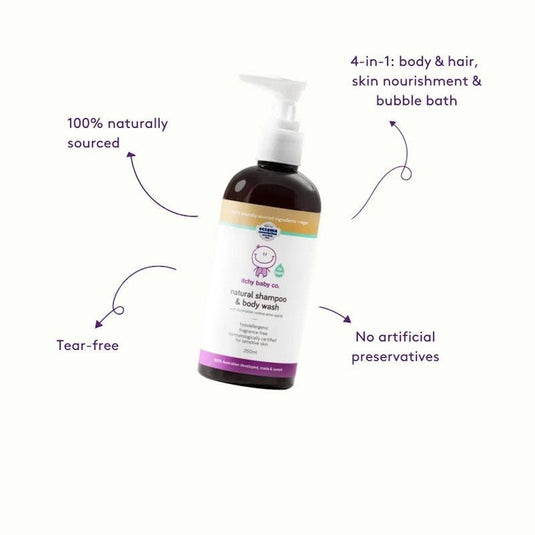 Itchy Baby Co. Natural Baby Shampoo & Body Wash 250ml