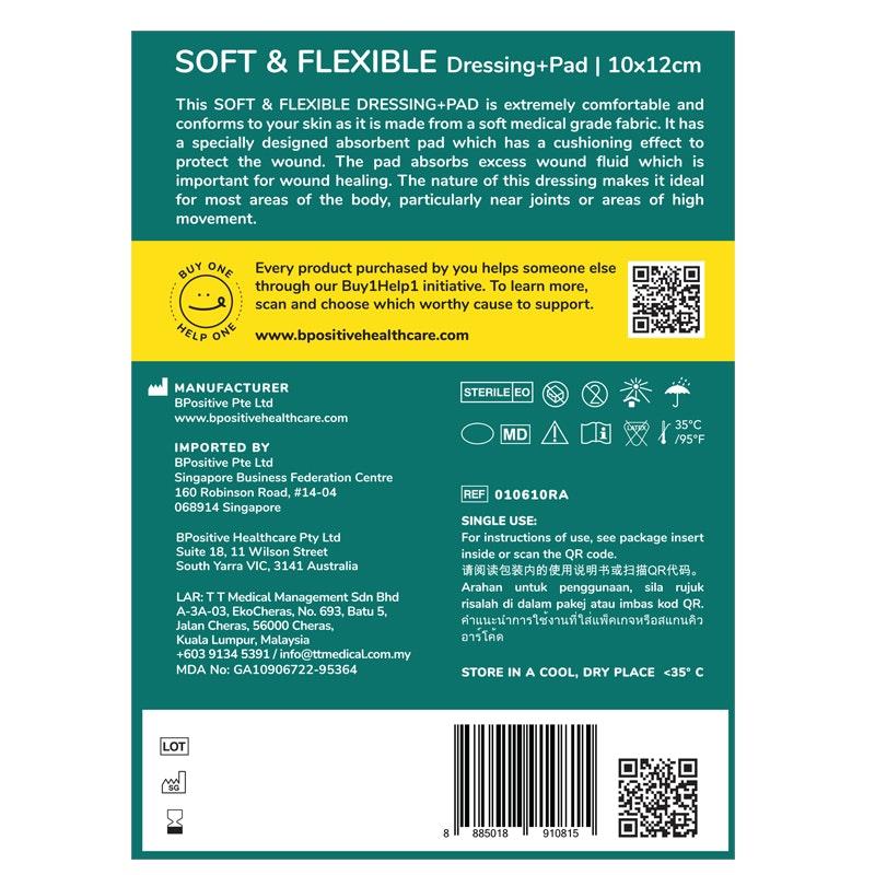 Load image into Gallery viewer, bpositive Soft &amp; Flexible Dressing Pad 10x12cm 2Pack
