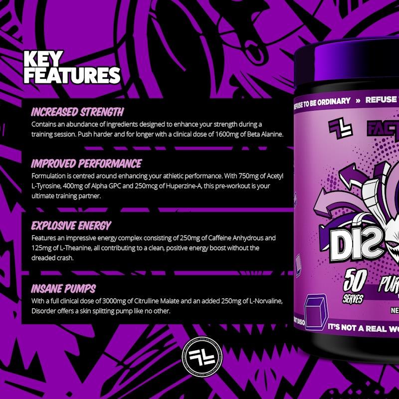 Load image into Gallery viewer, Faction Labs Disorder Original - 50 serves Purple Reign
