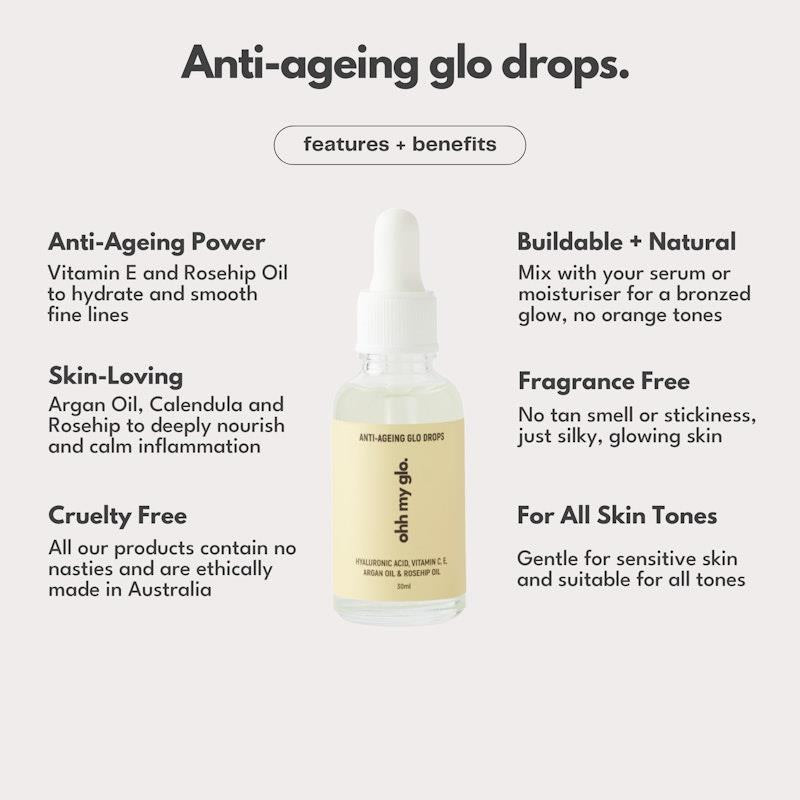 Load image into Gallery viewer, Ohh My Glo Anti-Ageing Face Tan Glo Drops 30ml
