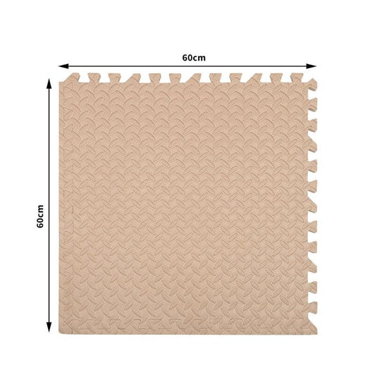 BoPeep EVA Foam Kids Play Mat Floor Baby Crawling Interlocking Waterproof Beige 4Pack