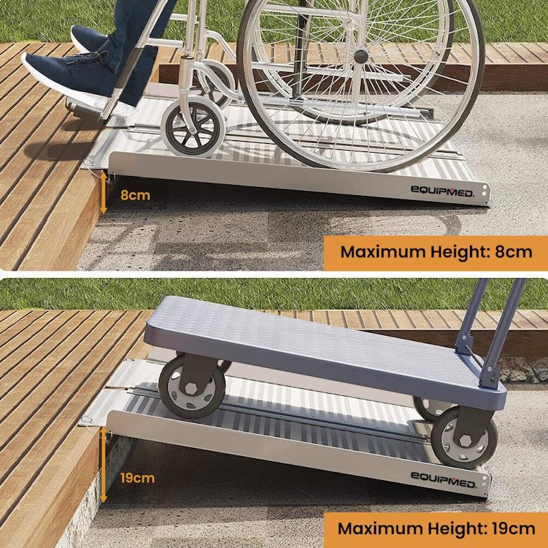 Load image into Gallery viewer, Equipmed 91cm Portable Folding Aluminium Access Ramp Silver
