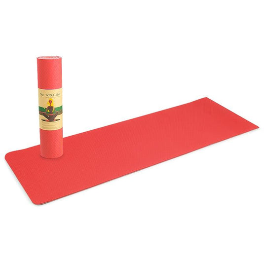Powertrain TPE Pilates Exercise Yoga Mat 8mm Red