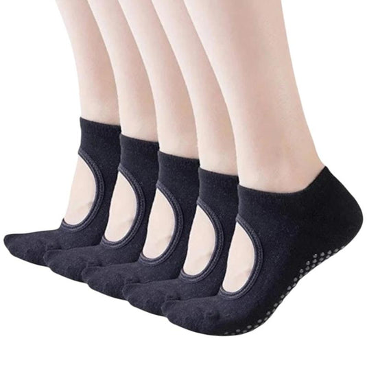 High Heel Jungle Peek Full Grip Pilates/ Yoga Sock Black Bundle