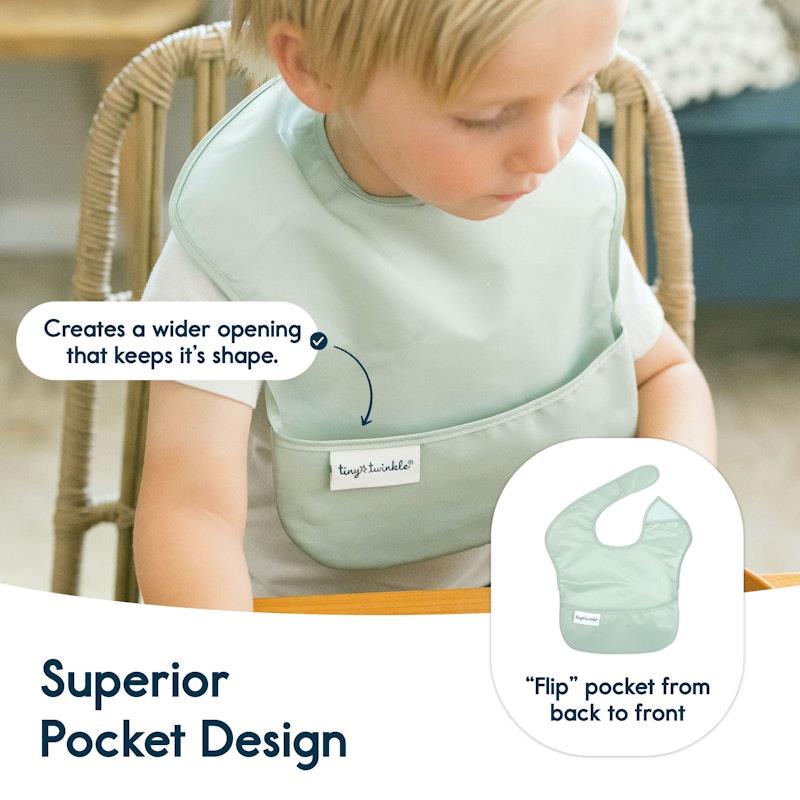Load image into Gallery viewer, Tiny Twinkle - Easy Bib 3 Pack - Sage/Charcoal/Ice Blue Set of 3
