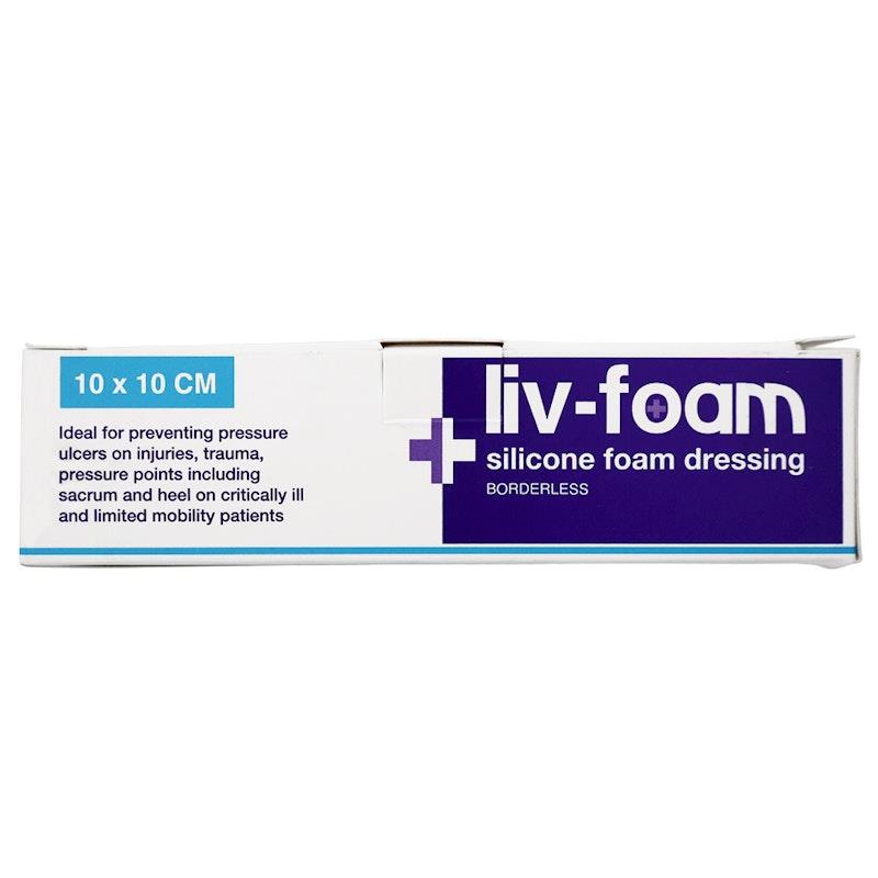 Load image into Gallery viewer, Livingstone Liv-Foam Silicone Foam Dressing Borderless Adhesive 10 x 10cm 5 Pieces/Box
