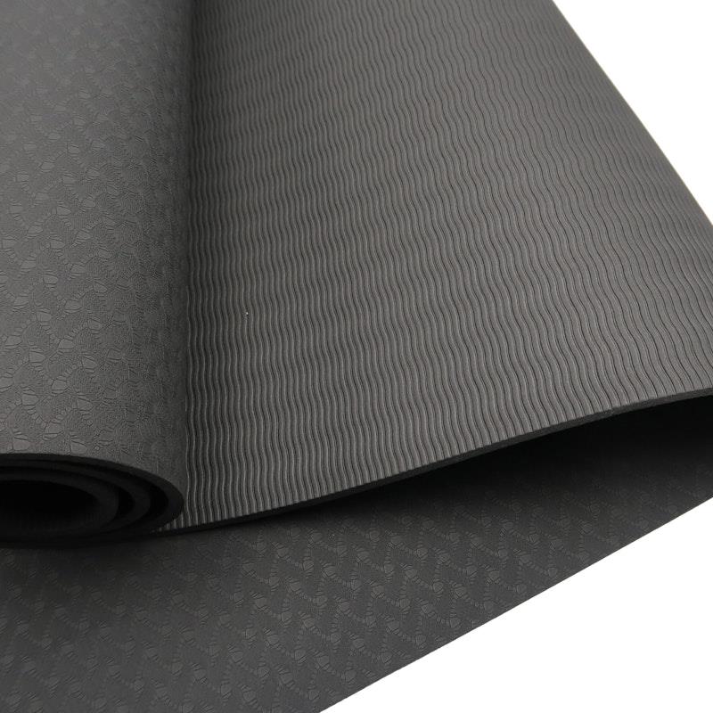Load image into Gallery viewer, Powertrain TPE Yoga Pilates Exercise Mat 6mm Black
