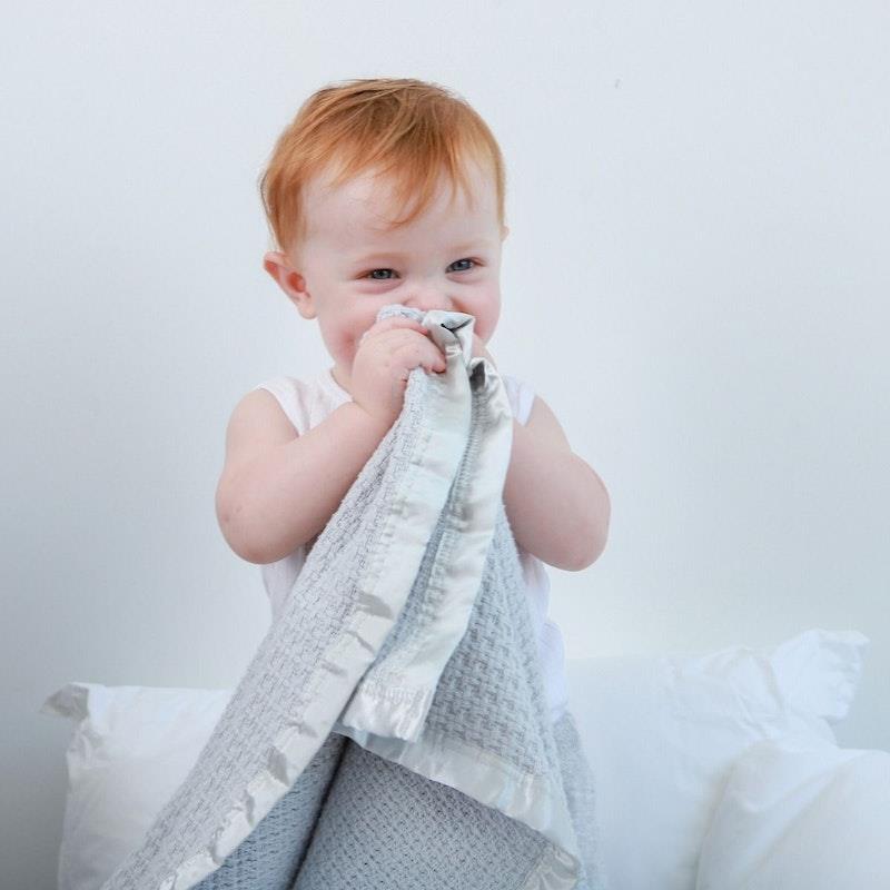 Load image into Gallery viewer, Onkaparinga Baby Moss Weave 80x120cm Cotton Blanket Bassinet - Silver 1pc
