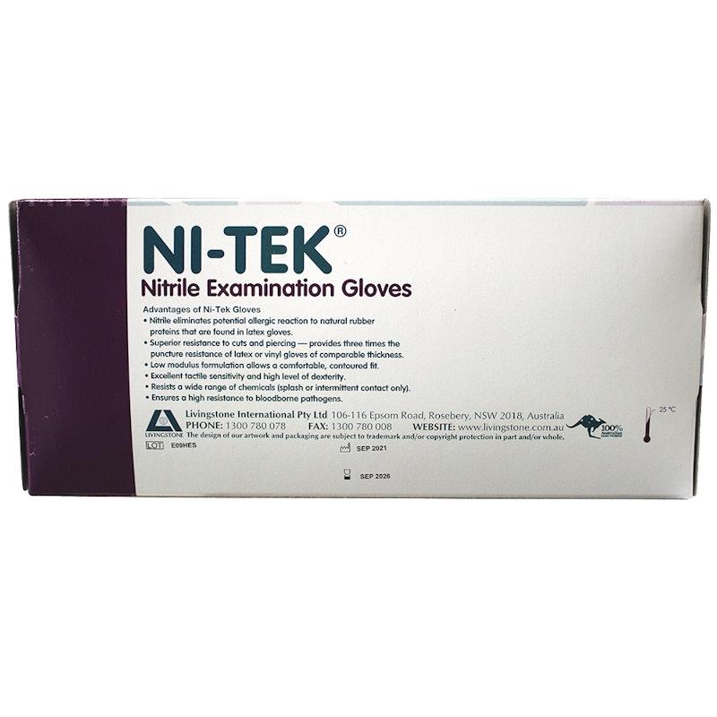 Load image into Gallery viewer, NI-TEK Nitrile Examination Gloves Long Cuff AS NZ Powder Free Small 100 Pieces/Box
