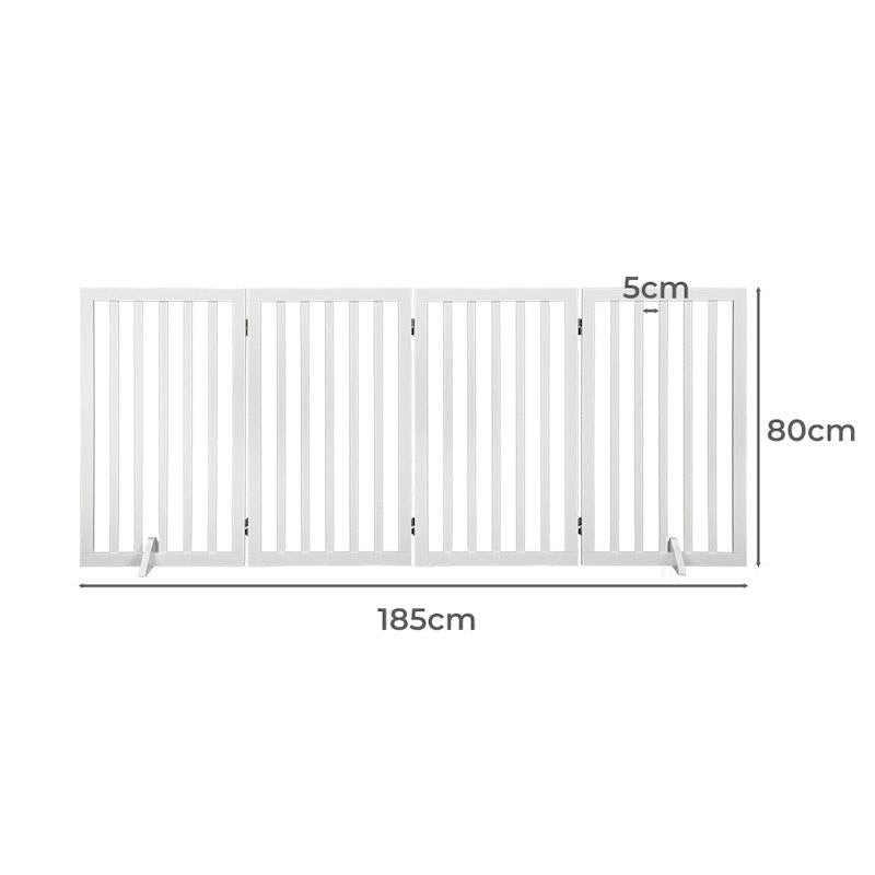 Load image into Gallery viewer, PaWz Wooden Pet Gate Dog Fence Safety Stair Barrier Security Door 4 Panel Large
