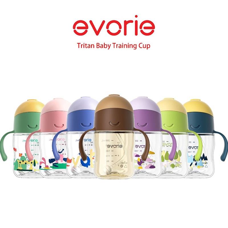 Load image into Gallery viewer, Evorie Tritan Baby 360 Straw Water Bottle Sippy Cup 200mL, Ube 1Unit
