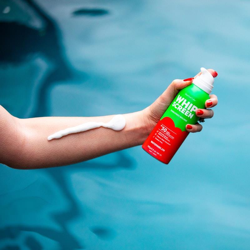 Load image into Gallery viewer, Barefoot Labs WhipScreen SPF50 Sunscreen Mousse - Watermelon Scent 160g
