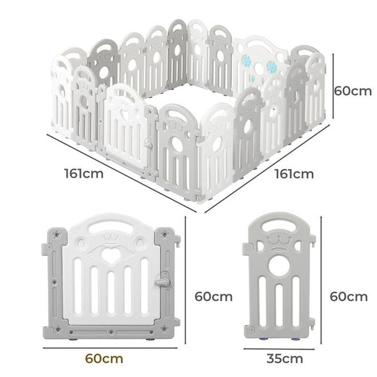 BoPeep Kids Playpen Baby Safety Gate Toddler Fence Child Play Game Toy 18 Panels 1Set