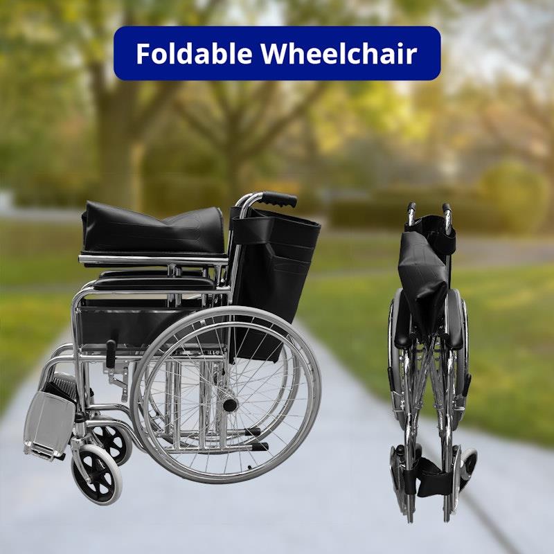 Load image into Gallery viewer, Livingstone Wheelchair Heavy Duty Chrome Finish Seat Width 51cm Each
