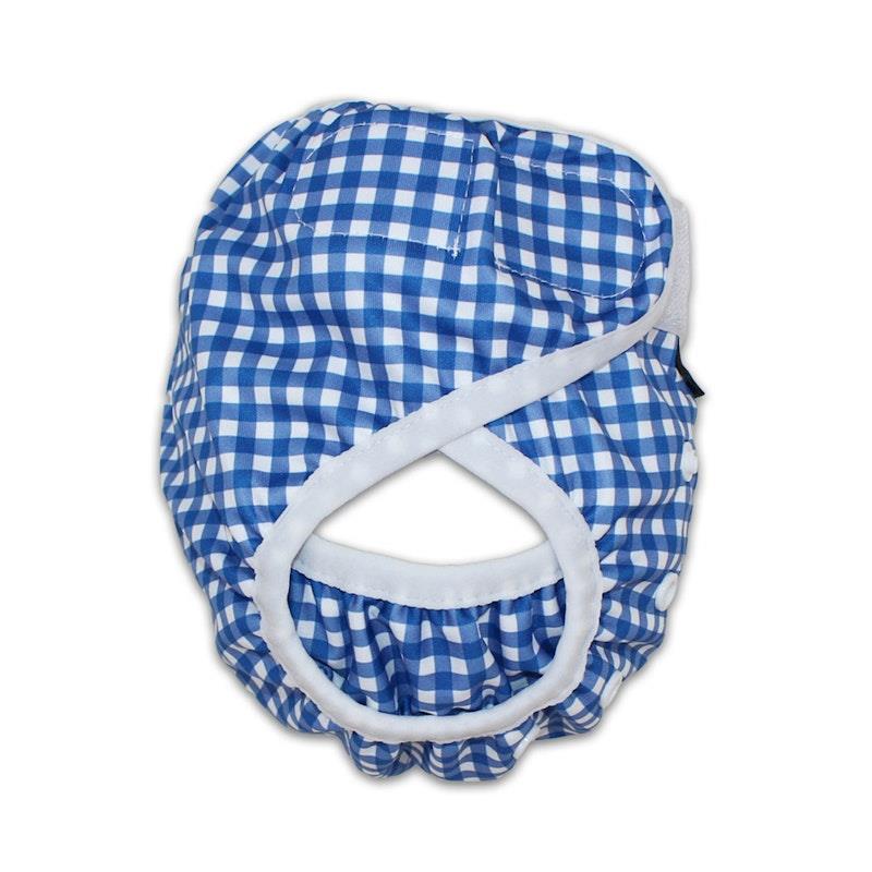 Load image into Gallery viewer, tyoub Adjustable Reusable Swim Nappy and Wet Bag - Blue Gingham Check One Size
