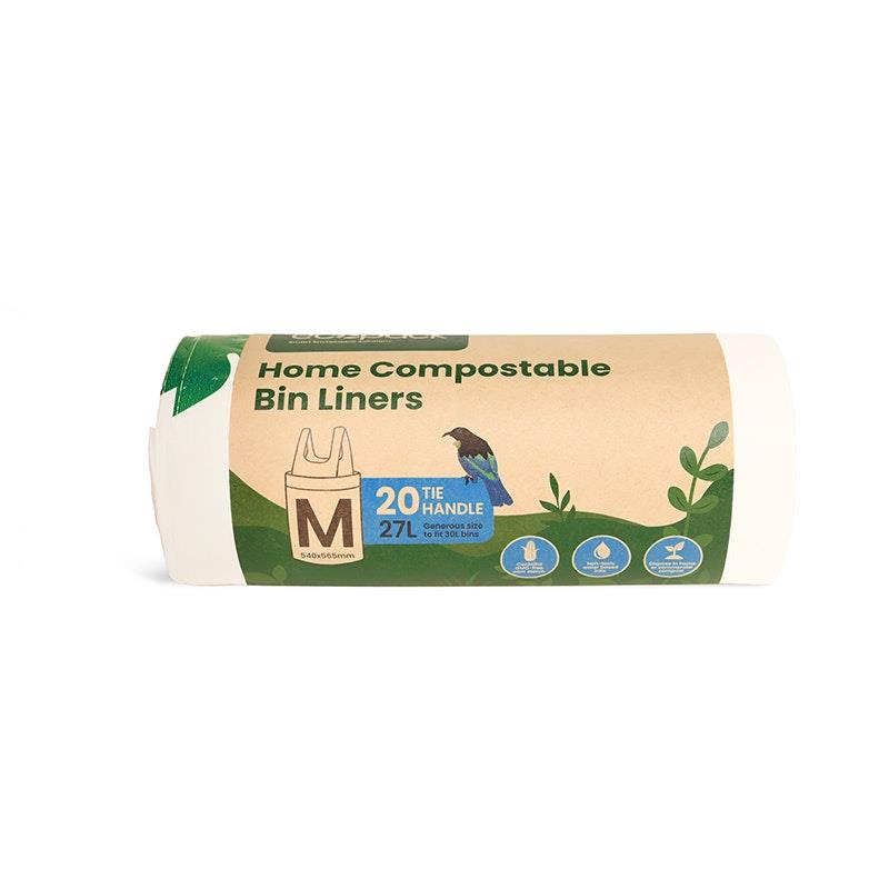 Load image into Gallery viewer, Ecopack 27L Compostable Bin Liners Bundle Medium 4 Rolls/80 Bags
