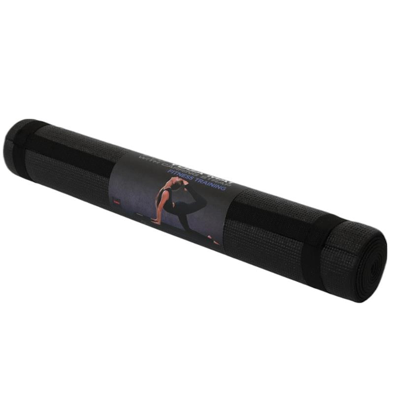 Load image into Gallery viewer, York PVC Yoga Mat with Carrying Strap (Black) One Size

