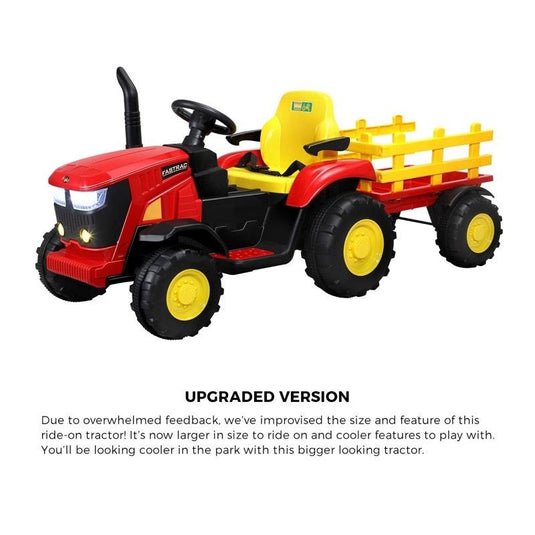 Mazam XL Ride On Tractor 12V Kids Electric Vehicle Remote Control Red