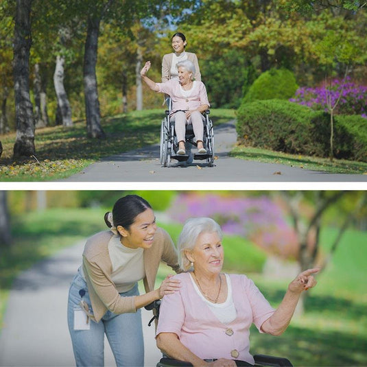 Equipmed 24 Inch Folding Wheelchair Alloy with Brakes Black