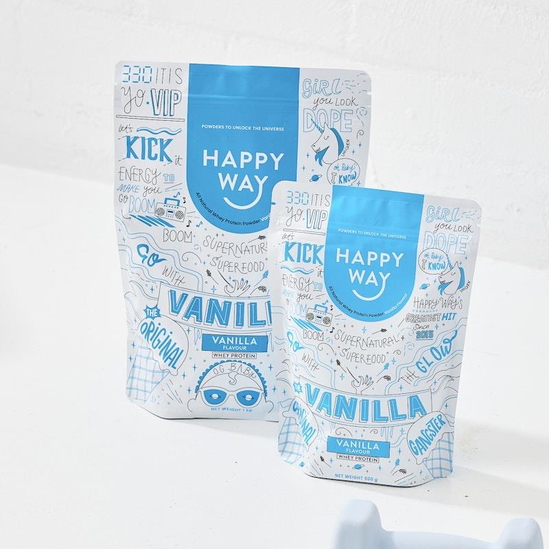 Load image into Gallery viewer, Happy Way Vanilla Whey Protein Powder 1kg
