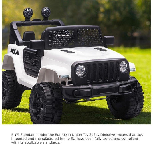 Mazam Kids Ride On Car Electric Toys Jeep White