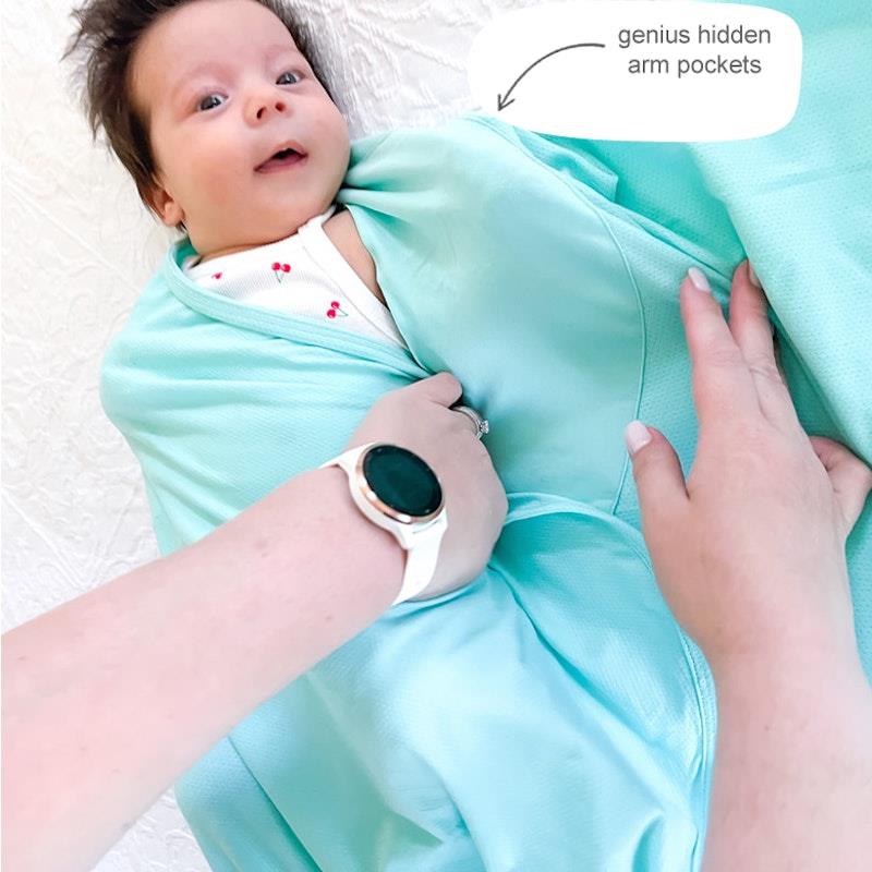 Load image into Gallery viewer, Baby Loves Sleep Koala Hugs Summer Newborn Swaddle Wrap - Cool Mint One Size

