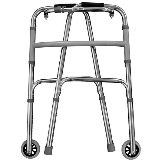 Livingstone Walking Frame Adjustable Foldable Aluminium with 2 Front Castors Silver