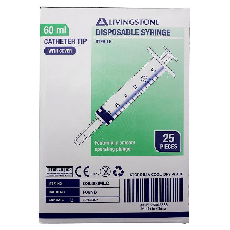 Load image into Gallery viewer, Livingstone Syringe Catheter Tip with Cap 60ml 25 Pieces/Box
