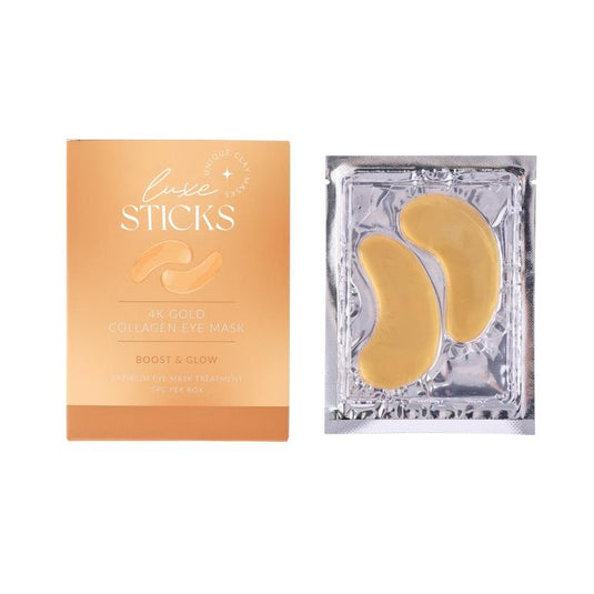 LuxeSticks 24K Gold & Collagen Crystal Eye Mask 5PC Per Pack