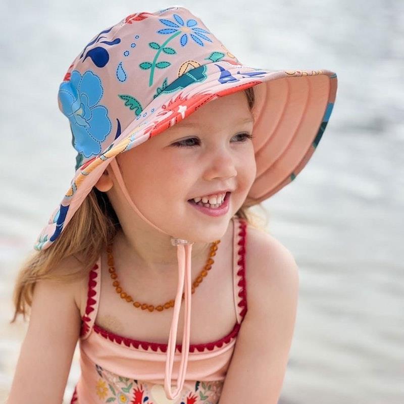 Load image into Gallery viewer, tyoub Kids Wide Brim Bucket Hat Phoenix Vanilla Small
