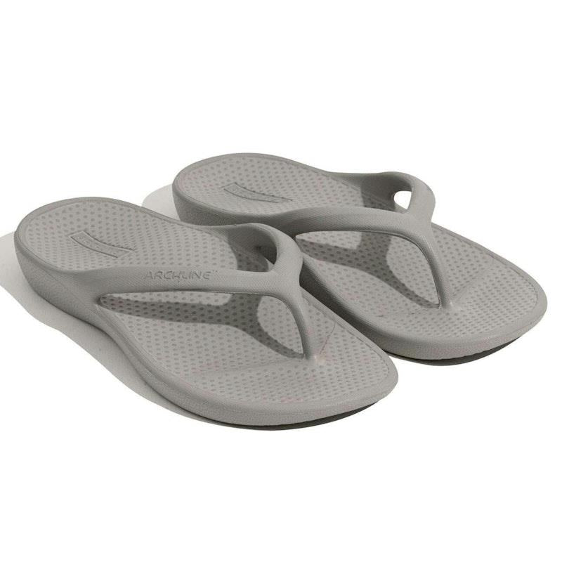 Load image into Gallery viewer, Archline Orthotic Foam Thongs Arch Support Flip Flops Orthopedic Rebound - Grey Euro Size 45
