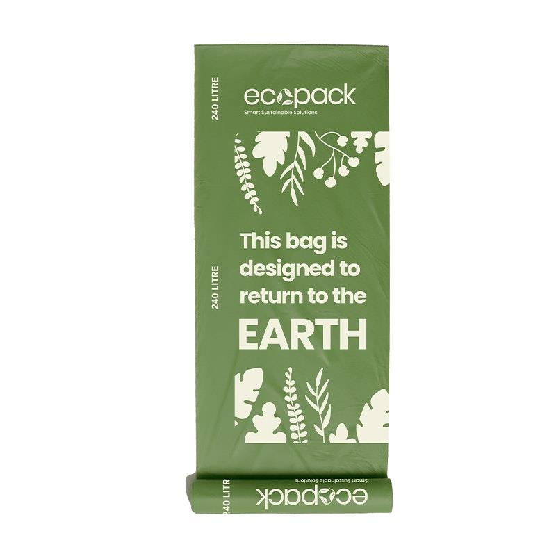 Load image into Gallery viewer, Ecopack 240L Compostable Wheelie Bin Bags Bundle 3 Rolls/15 Bags
