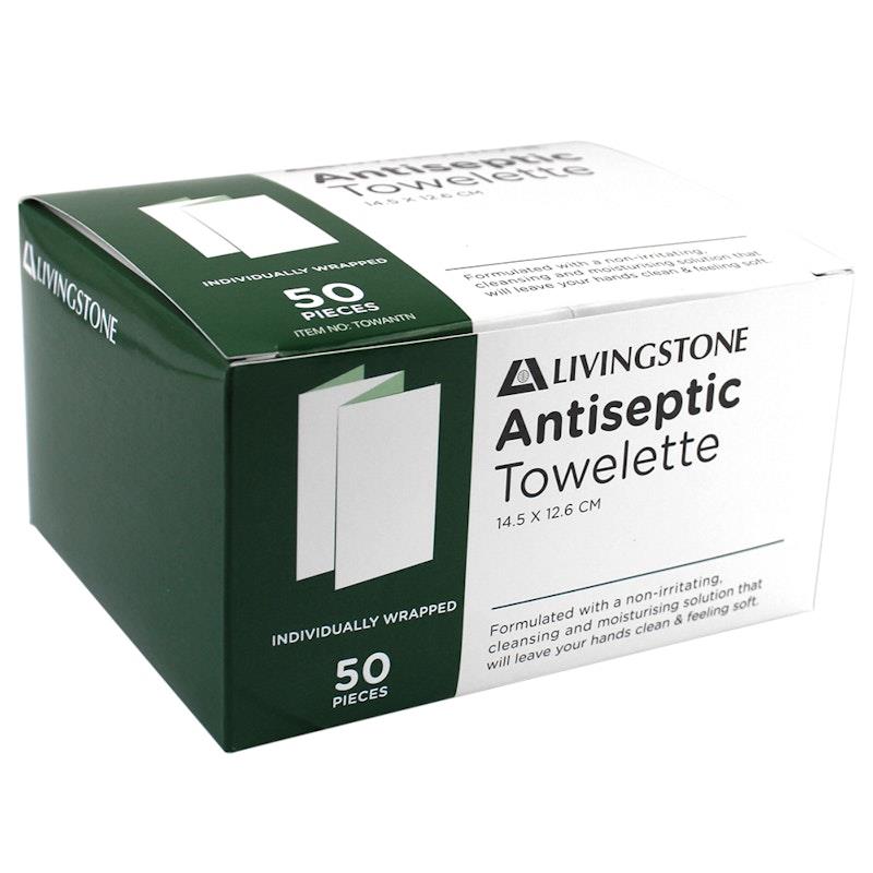 Load image into Gallery viewer, Livingstone Hand Sanitising Antibacterial Towelette 50 Pieces
