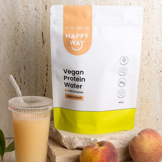 Happy Way Apple Peach Vegan Protein Water Powder 420g