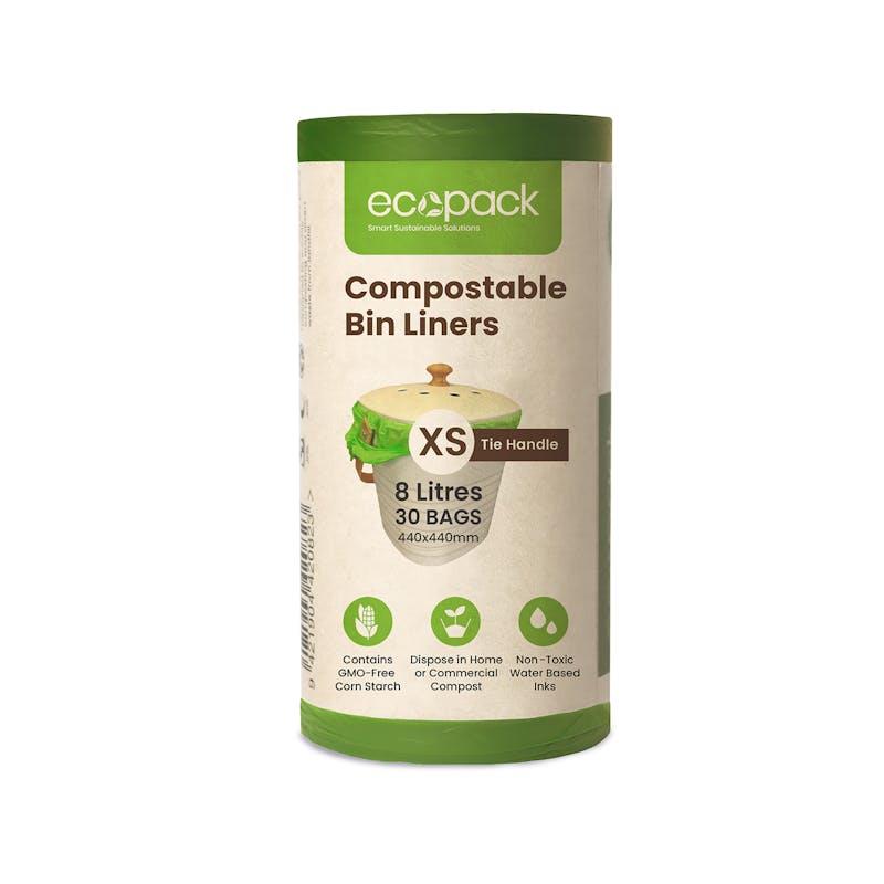 Load image into Gallery viewer, Ecopack 8L Compostable Bin Liners Green Bundle XSmall 4 Rolls/120 Bags

