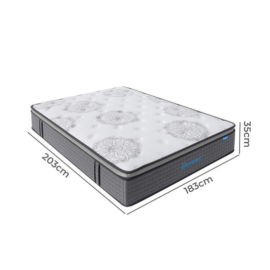 DreamZ Spring Mattress Bed Pocket Egg Crate Foam Medium Firm King