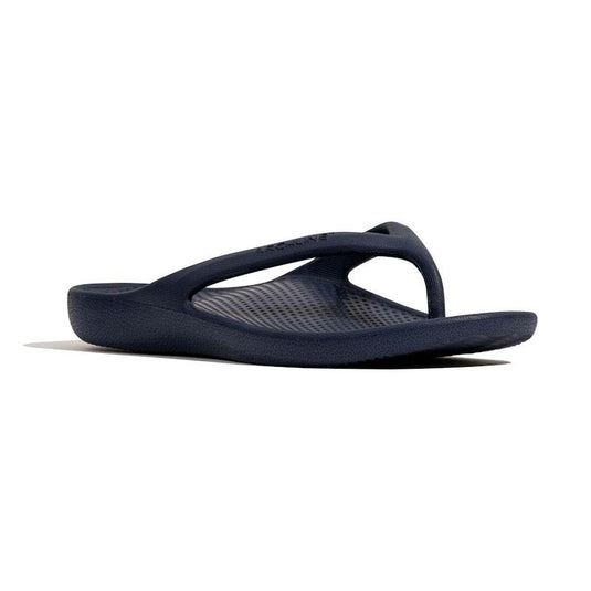 Archline Orthotic Foam Thongs Arch Support Flip Flops Orthopedic Rebound - Navy Euro Size 43