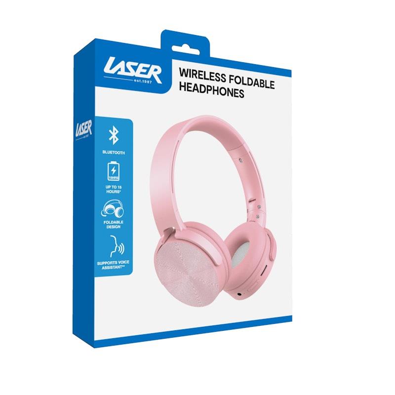 Load image into Gallery viewer, Laser Wireless Foldable Headphones Pink
