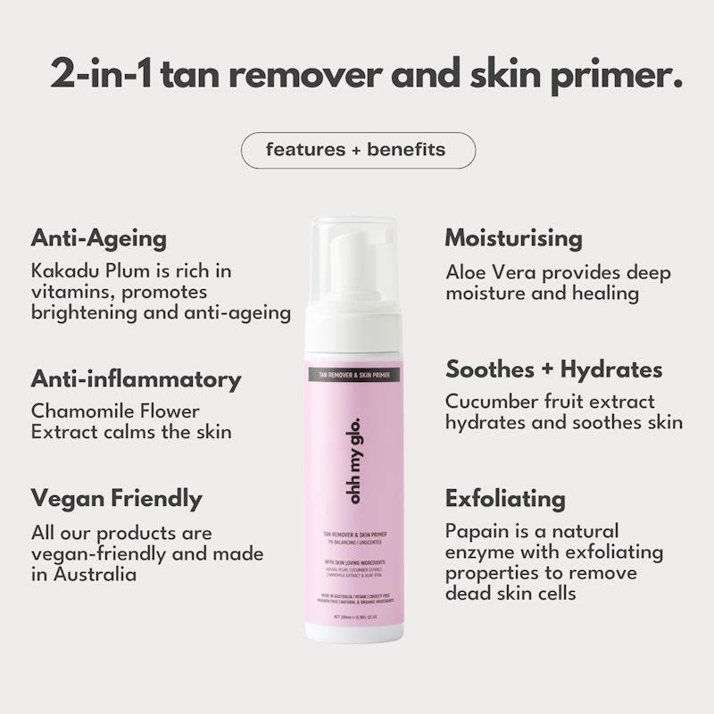 Load image into Gallery viewer, Ohh My Glo Self-Tan Remover &amp; Primer + Exfoliating Glove Pack
