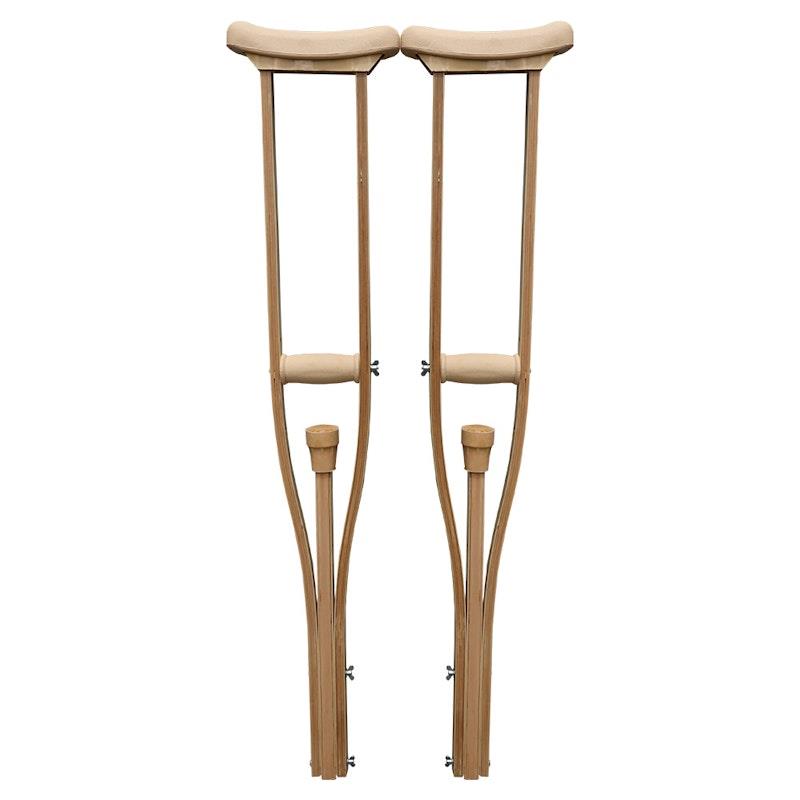 Load image into Gallery viewer, Livingstone Underarm Crutches Medium Wood Adjustable 107-132cm 1Pair
