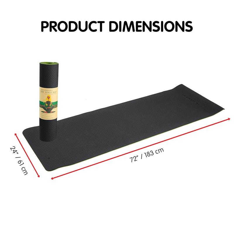 Load image into Gallery viewer, Powertrain TPE Pilates Exercise Yoga Mat 8mm Black Green
