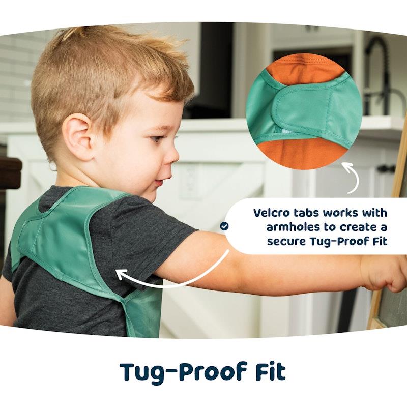 Load image into Gallery viewer, Tiny Twinkle - Mess - Proof Apron Bib 2 Pack - Taupe &amp; Dandelion Large (2-4Y)
