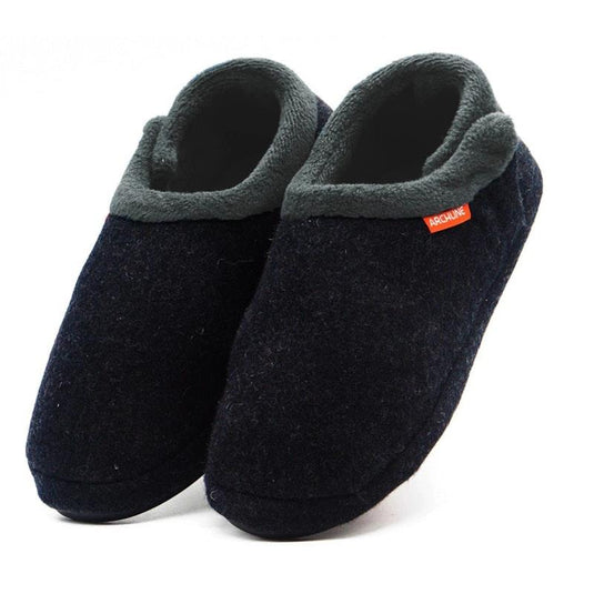 Archline Slippers Closed Back Arch Support Comfort Charcoal Marl Size 39