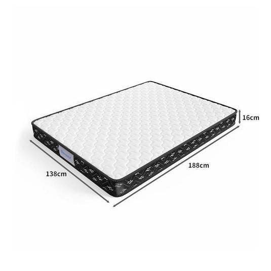 DreamZ Spring Mattress Bed Pocket Tight Top Foam Medium Soft 16CM Double