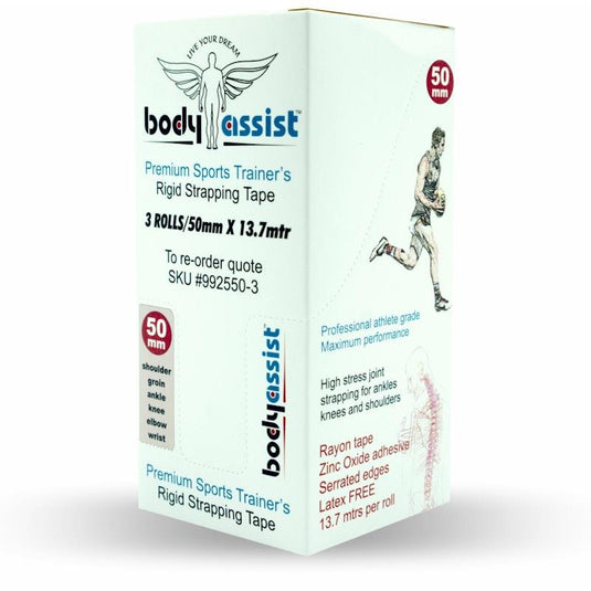 BodyAssist Rigid Strapping Tape - Knee 5.0cm x 13.7m x 3 Rolls Bundle