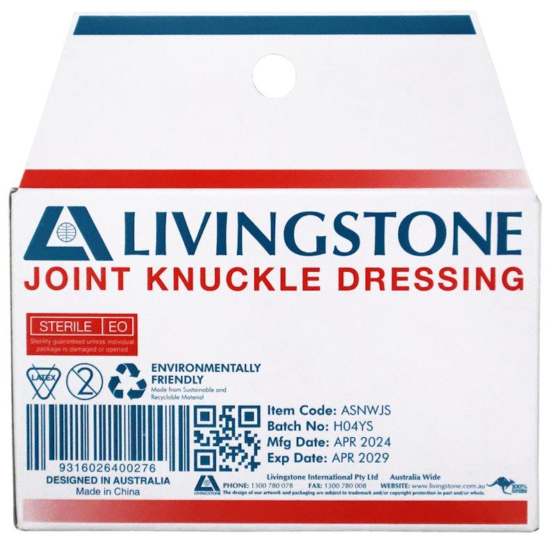 Load image into Gallery viewer, Livingstone Adhesive Joint Knuckle Dressing Non-Adherent Pad Small 3.8 x 7.6cm 50 Pieces/Box
