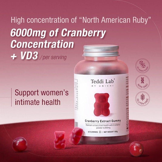 Teddi Lab by Unichi Cranberry Extract Gummy x3 - Urinary Tract Care & Intimate Health Packs