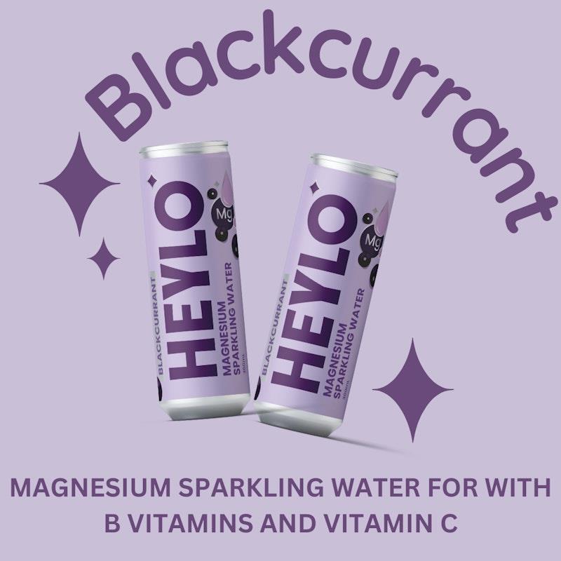 Load image into Gallery viewer, Heylo Magnesium Sparkling Water - Focus - Blackcurrant 24x300ml
